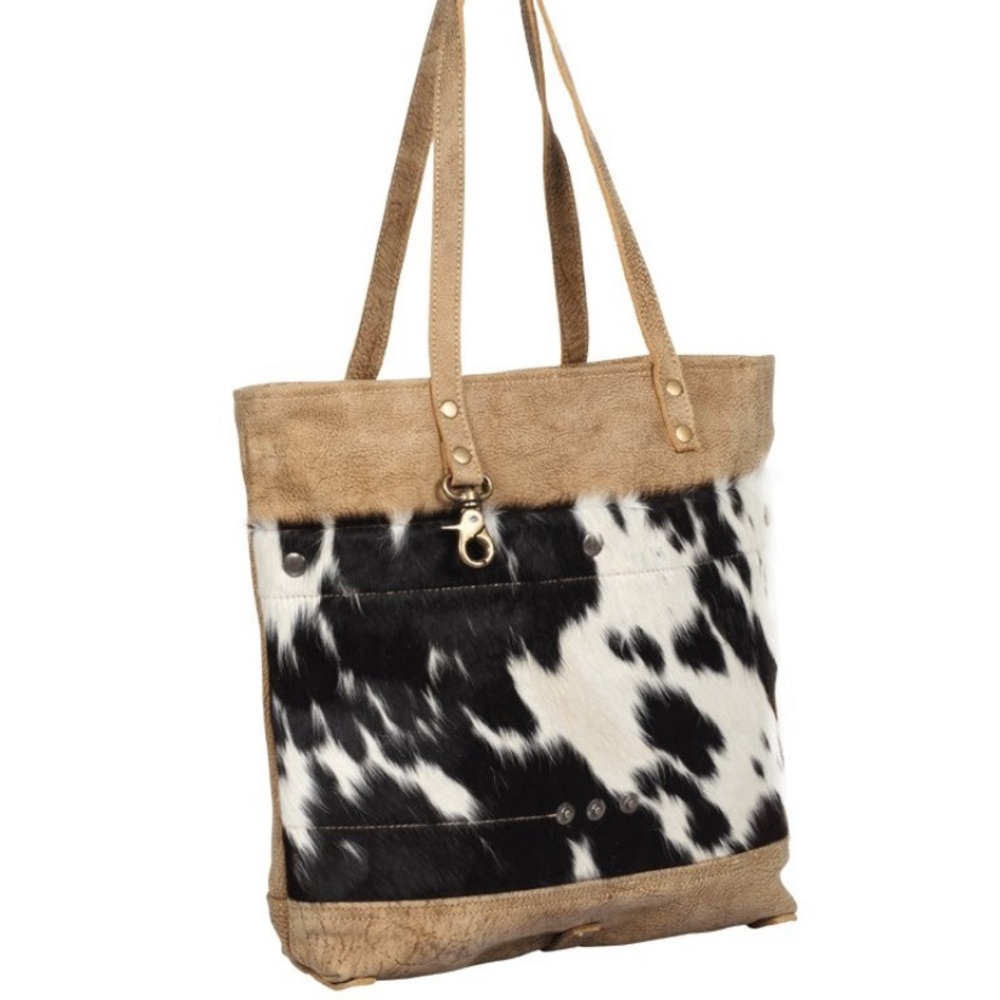 Genuine Leather and hair on tote bag - Picture 6 of 6